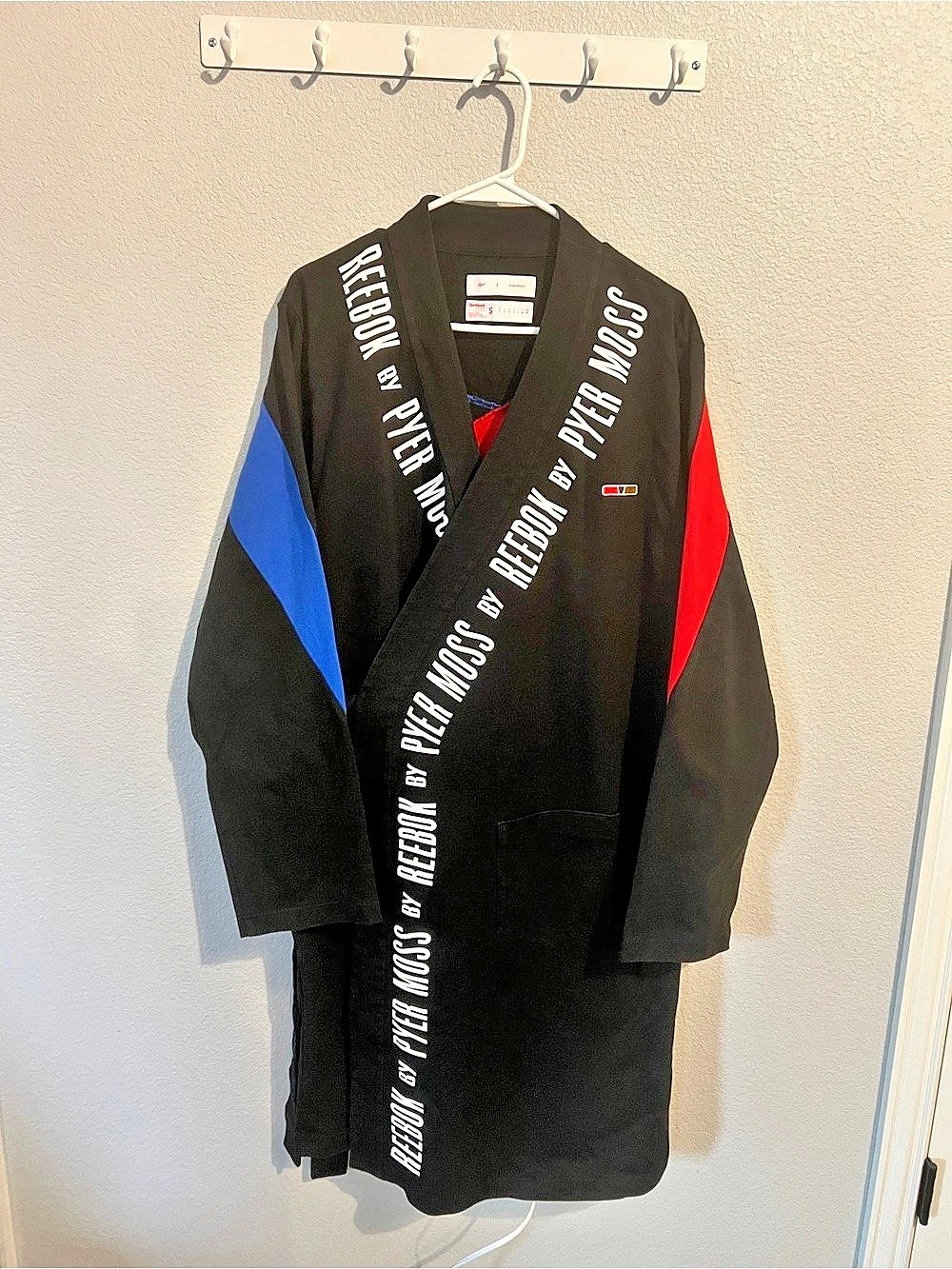 Reebok PYER MOSS by Reebok Color Block Robe Long Cardigan Coat Size Small